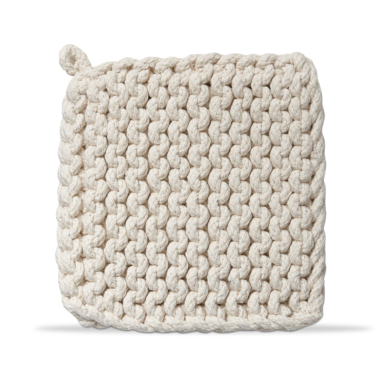 Crochet Trivet Potholder White 100% Cotton Machine Washable 8.00L x 8.00W x .75H-in.